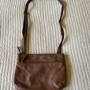 Fossil Tan Leather Shoulder Bag